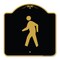 Signmission Designer Series Pedestrian Crossing, Black & Gold Aluminum Sign, 18" x 18", BG-1818-23337 A-DES-BG-1818-23337 - alternate 1